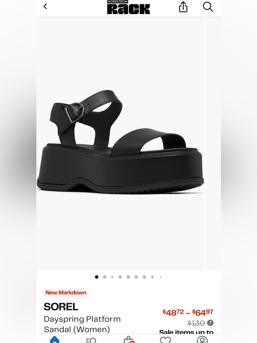 Sorel Black Women's Platform dayspring Sandals with Chunky Straps - Picture 4 of 4